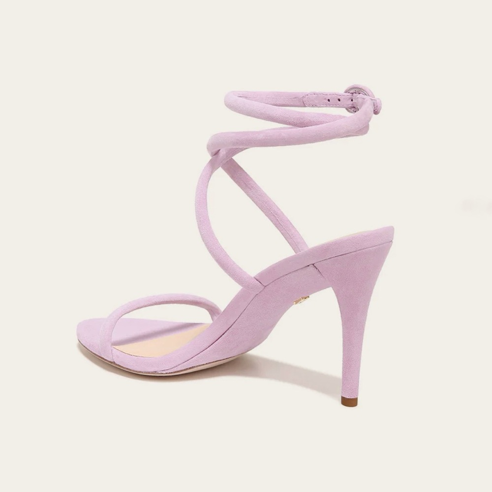 VERONICA BEARD MARCELINE purple Suede Crisscross ankle wrap strappy Sandal heels - Picture 3 of 16